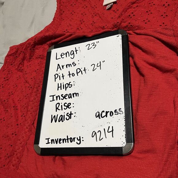 Knox Rose Red Crochet Eyelet Sleeveless Tassels Boho Top Womens Size XL Peasant - Picture 8 of 8